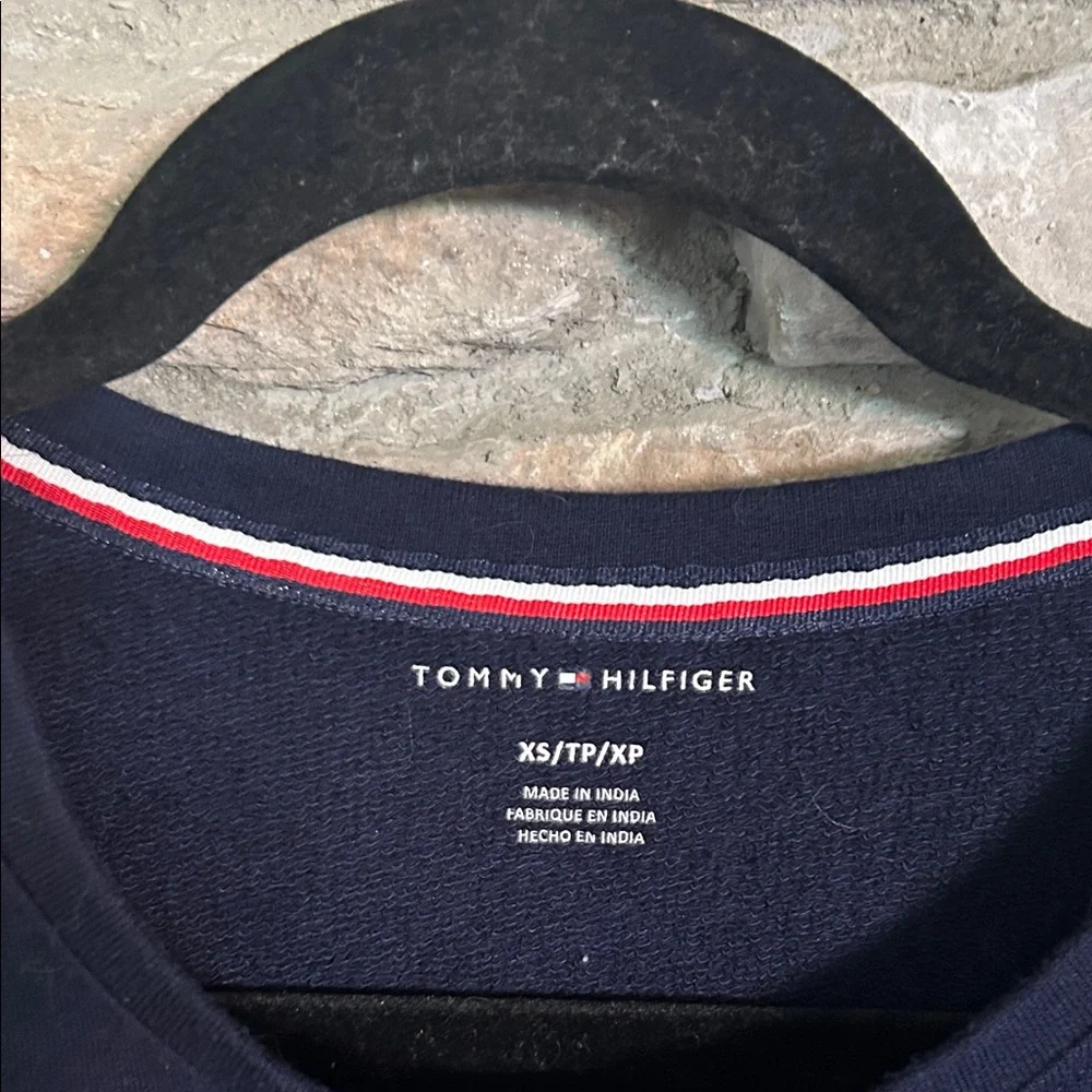 Tommy Hilfiger Navy Sweatshirt with Red and White Accents. XS - Picture 2 of 8
